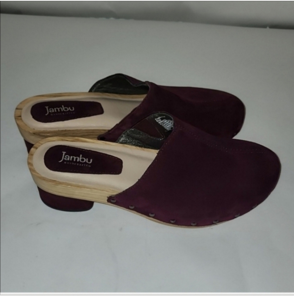 Jambu Women's Plum Suede Clog Mules